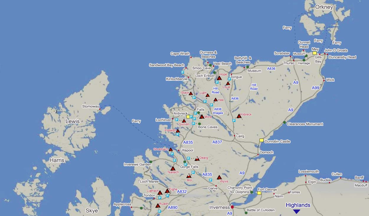 North Scotland Click On Map