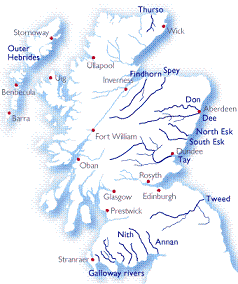 Map of Scotland salmon rivers