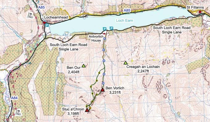 Ben Vorlich Loch Earn Map